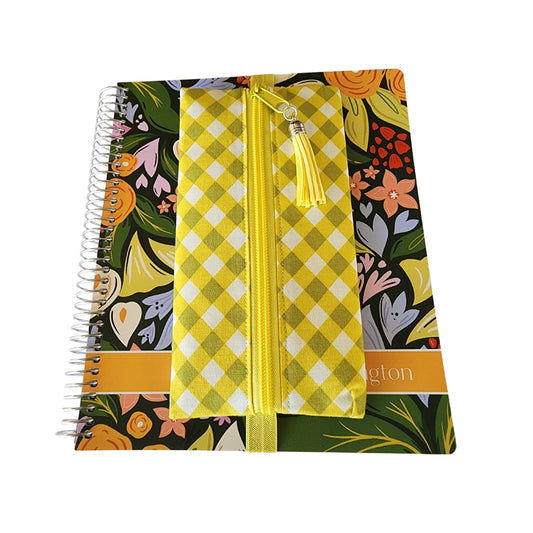 Yellow Lattice Pencil Pouch